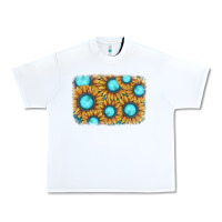 White sunflower gemstone background Urban Heavy Tee - JahusDesignShop