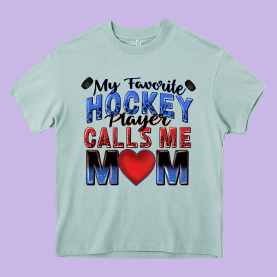 My Favorite Hockey Player Calls Me Mom Heavy Core Tee Designed By Zillion Design Studio