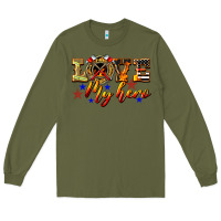 Army Green Love My Hero Firefighter Long Sleeve Tee - LillyAllenDesigns