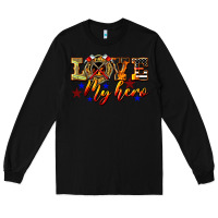 Black Love My Hero Firefighter Long Sleeve Tee - LillyAllenDesigns