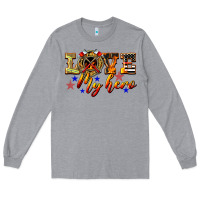 Heather Grey Love My Hero Firefighter Long Sleeve Tee - LillyAllenDesigns