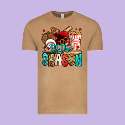'tis The Season Baseball Game Vintage Tee Designed By Jasminsmagicworld