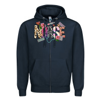 Navy nurse Zipper Hoodie - NancyCooperArtShop