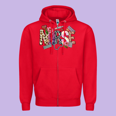 Nurse Zipper Hoodie Designed By Nancycooperartshop
