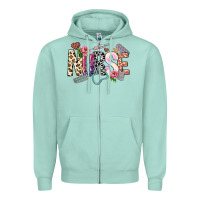Seafoam nurse Zipper Hoodie - NancyCooperArtShop