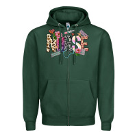 Sports Green nurse Zipper Hoodie - NancyCooperArtShop