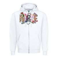 White nurse Zipper Hoodie - NancyCooperArtShop