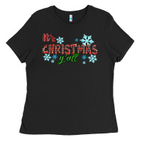 Black It's Christmas Y'all Season Winter Ladies Tee - RanaPortraitStore