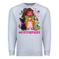 Heather Grey cat mom  life gnome Premium Sweatshirt - BarkalooDesign