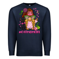 Navy cat mom  life gnome Premium Sweatshirt - BarkalooDesign