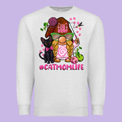 Cat Mom  Life Gnome Premium Sweatshirt Designed By Barkaloodesign