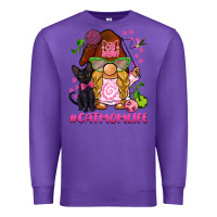 Purple cat mom  life gnome Premium Sweatshirt - BarkalooDesign