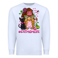 White cat mom  life gnome Premium Sweatshirt - BarkalooDesign