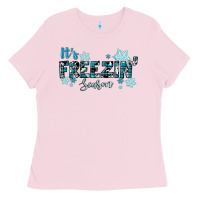 Bubblegum Pink It's Freezin Season Winter Ladies Tee - RanaPortraitStore