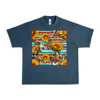Midnight Navy serape leopard seamless pattern Urban Heavy Tee - BundleAndBundleShop
