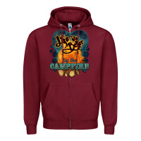 Burgundy life is better by the campfire Zipper Hoodie - NancyCooperArtShop