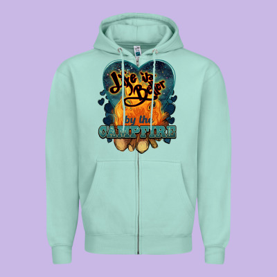 Life Is Better By The Campfire Zipper Hoodie Designed By Nancycooperartshop