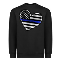 Black american thin blue line flag Heavyweight Sweatshirt - Artiststas