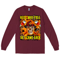 Burgundy Western Hell Was Full So I Came Back Long Sleeve Tee - LillyAllenDesigns