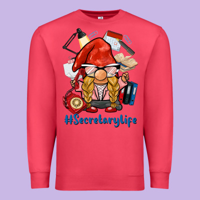 Secretary Life Gnome Premium Sweatshirt Designed By Barkaloodesign