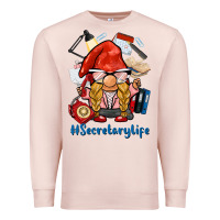 Pale Pink secretary life gnome Premium Sweatshirt - BarkalooDesign
