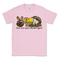 Peace Love Green Chameleon Lizard Classic Tee | Teevron