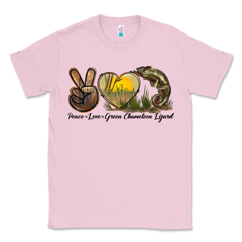 Peace Love Green Chameleon Lizard Classic Tee by LillyAllenDesigns | Teevron