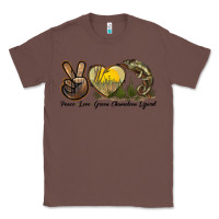 Chestnut Peace Love Green Chameleon Lizard Classic Tee - LillyAllenDesigns