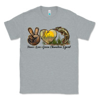 Heather Grey Peace Love Green Chameleon Lizard Classic Tee - LillyAllenDesigns