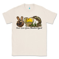 Natural Peace Love Green Chameleon Lizard Classic Tee - LillyAllenDesigns