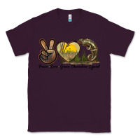 Plum Peace Love Green Chameleon Lizard Classic Tee - LillyAllenDesigns