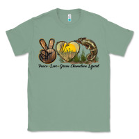 Sage Peace Love Green Chameleon Lizard Classic Tee - LillyAllenDesigns