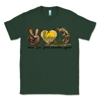 Sports Green Peace Love Green Chameleon Lizard Classic Tee - LillyAllenDesigns