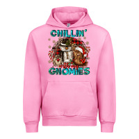 Fuchsia Pink chillin with my gnomies Urban Hoodie - CowGirlArtShop