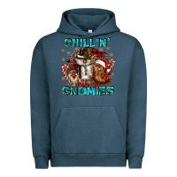 Pigment Midnight Navy chillin with my gnomies Urban Hoodie - CowGirlArtShop