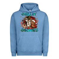 Pigment Pebble Blue chillin with my gnomies Urban Hoodie - CowGirlArtShop