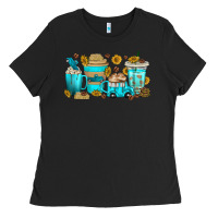 Black truck coffee cups Ladies Tee - texasbilliewilder
