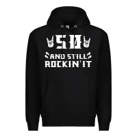 Black 50 birthday rock whitw Premium Hoodie - Bettercallsaul