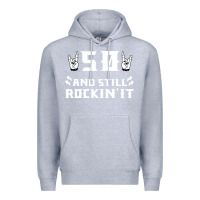 Heather Grey 50 birthday rock whitw Premium Hoodie - Bettercallsaul