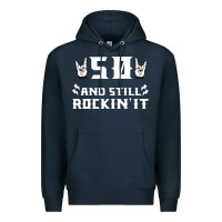 Navy 50 birthday rock whitw Premium Hoodie - Bettercallsaul