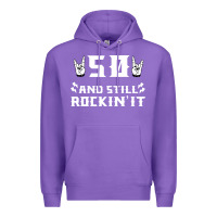 50 Birthday Rock Whitw Premium Hoodie | Teevron