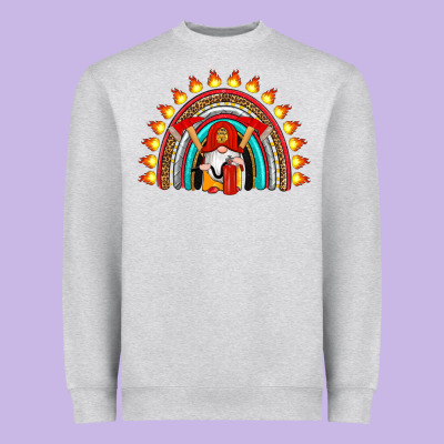 Firefighter Gnomes Rainbow Heavyweight Sweatshirt Designed By Artiststas
