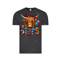 Vintage Black oh my stars 4th of july shaggy cow Vintage Tee - Jasminsmagicworld