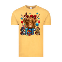 Vintage Mustard oh my stars 4th of july shaggy cow Vintage Tee - Jasminsmagicworld