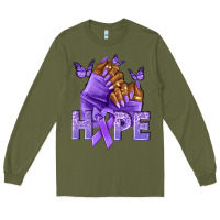 Army Green hope lavender ribbon all cancers Long Sleeve Tee - NancyCooperArtShop