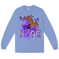 Colony Blue hope lavender ribbon all cancers Long Sleeve Tee - NancyCooperArtShop