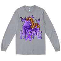 Heather Grey hope lavender ribbon all cancers Long Sleeve Tee - NancyCooperArtShop