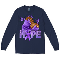 Navy hope lavender ribbon all cancers Long Sleeve Tee - NancyCooperArtShop