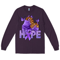 Plum hope lavender ribbon all cancers Long Sleeve Tee - NancyCooperArtShop