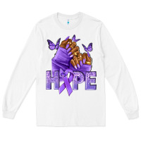 White hope lavender ribbon all cancers Long Sleeve Tee - NancyCooperArtShop